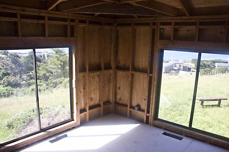 The interior of the living room while it was under construction.